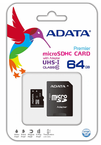 کارت حافظه microSDHC ای دیتا مدل premier کلاس 10 استاندارد UHS-I U1 سرعت 50MBps همراه با آداپتور SD ظرفیت 64 گیگابایت