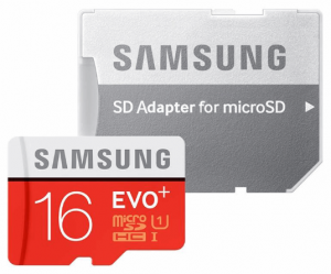کارت حافظه microSDXC سامسونگ مدل Evo Plus کلاس 10 استاندارد UHS-I U1 سرعت 80MBps همراه با آداپتور SD ظرفیت16 گیگابایت