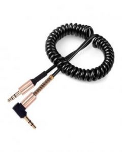 کابل ای یو ایکس فنری سر کج | AUX Stereo Cable