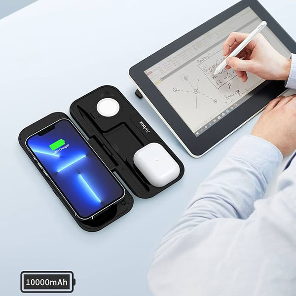 پاوربانک ،شارژر وایرلس و مگ سیف 5کاره مومکس مدل Airbox