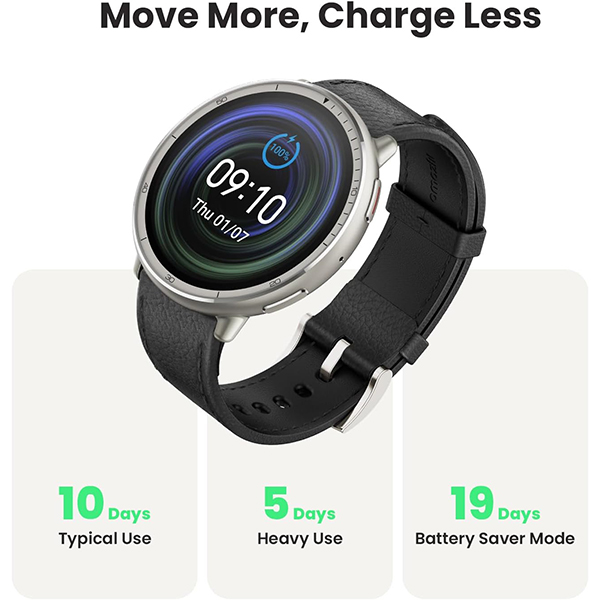 ساعت هوشمند امیزفیت مدل Active 2 Round Premium با بند چرمی