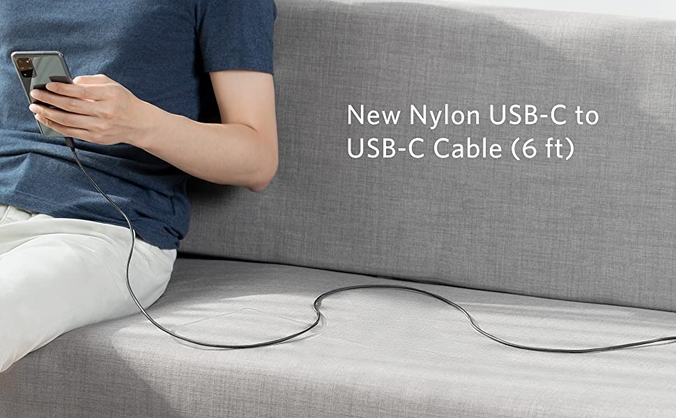 کابل شارژ USB-C To USB-C انکر مدل A8753H طول 1.8 متر