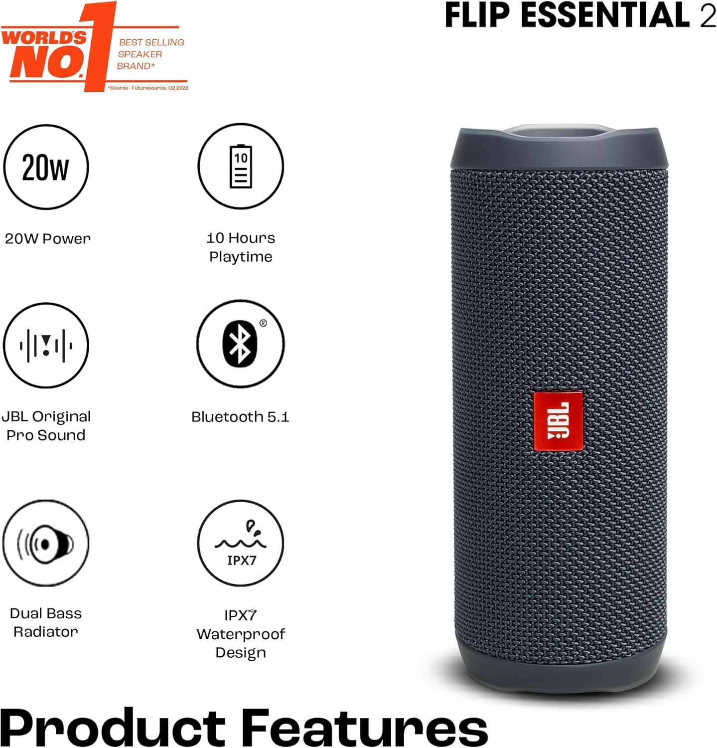 اسپیکر بلوتوثی جی بی ال مدل Flip Essential 2