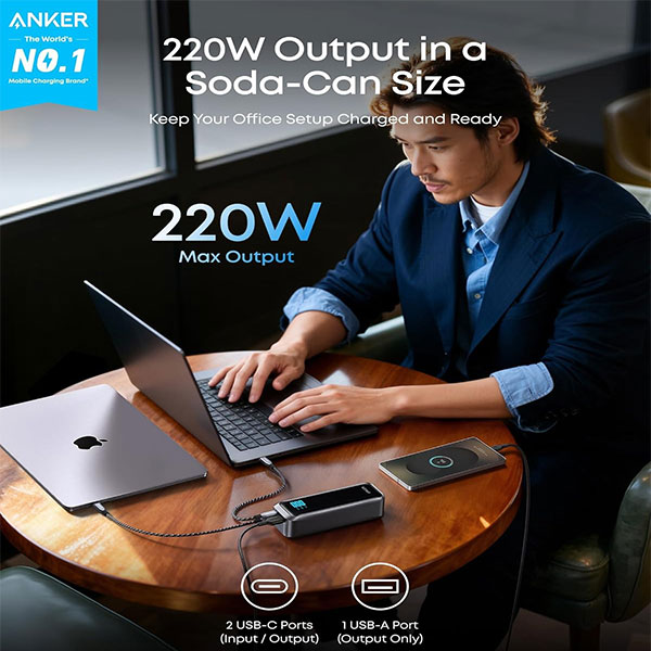 پاوربانک 220 وات انکر مدل A110BH11 ظرفیت 20000 میلی آمپر ساعت